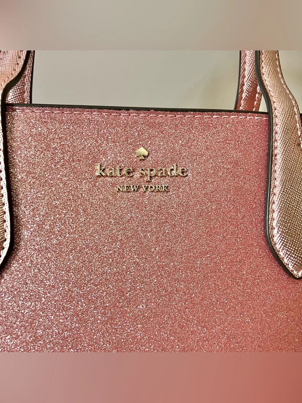 Kate Spade New York Mitten‎ Pink Glimmer Leather Satchel Handbag NWT